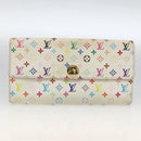 LOUIS VUITTON Monogram Multicolor Wallet 2 Set White LV Auth mr2274-10