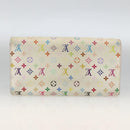 LOUIS VUITTON Monogram Multicolor Wallet 2 Set White LV Auth mr2274-11