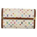 LOUIS VUITTON Monogram Multicolor Wallet 2 Set White LV Auth mr2274-2