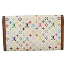 LOUIS VUITTON Monogram Multicolor Wallet 2 Set White LV Auth mr2274-3