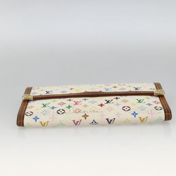 LOUIS VUITTON Monogram Multicolor Wallet 2 Set White LV Auth mr2274