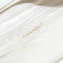 CHANEL Matelasse Boston Bag Caviar Skin White Gold CC Auth mr2276-17
