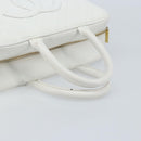 CHANEL Matelasse Boston Bag Caviar Skin White Gold CC Auth mr2276-7