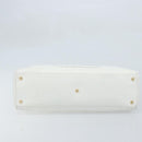 CHANEL Matelasse Boston Bag Caviar Skin White Gold CC Auth mr2276-5