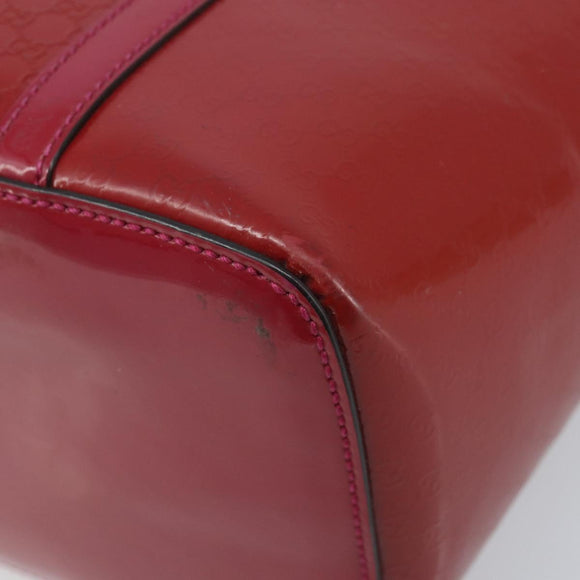 GUCCI Micro GG Canvas Tote Bag PVC Red Gold 309613 Auth mr2281
