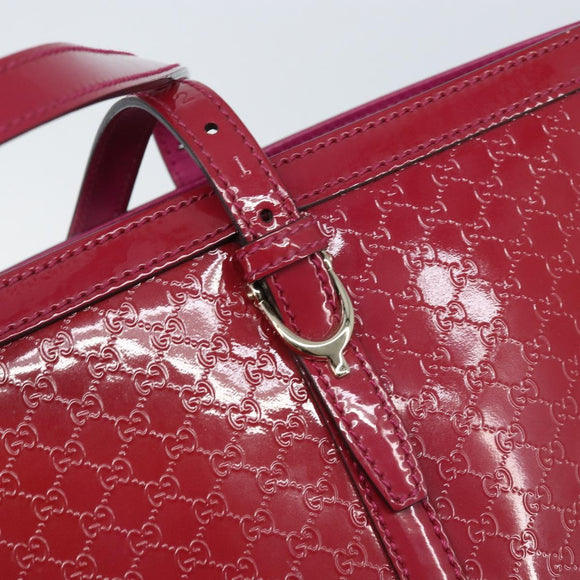 GUCCI Micro GG Canvas Tote Bag PVC Red Gold 309613 Auth mr2281