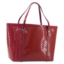 GUCCI Micro GG Canvas Tote Bag PVC Red Gold 309613 Auth mr2281-1