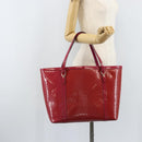 GUCCI Micro GG Canvas Tote Bag PVC Red Gold 309613 Auth mr2281-22