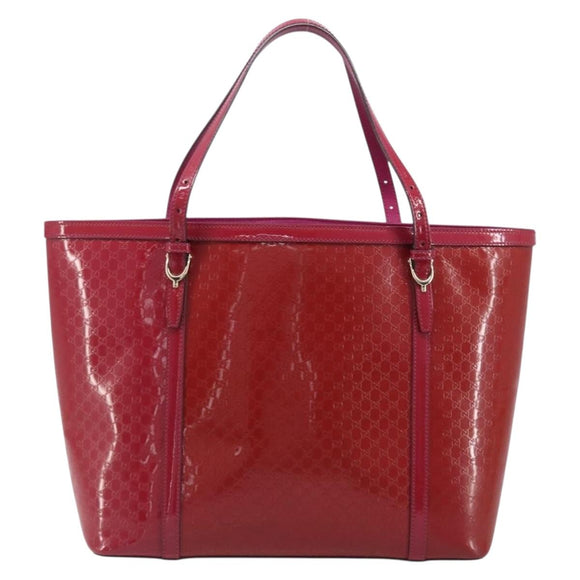 GUCCI Micro GG Canvas Tote Bag PVC Red Gold 309613 Auth mr2281