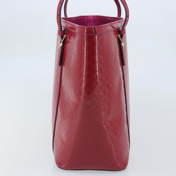 GUCCI Micro GG Canvas Tote Bag PVC Red Gold 309613 Auth mr2281