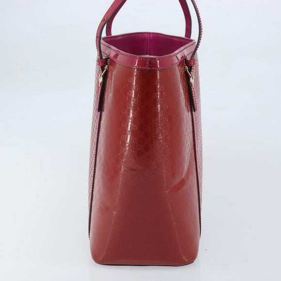 GUCCI Micro GG Canvas Tote Bag PVC Red Gold 309613 Auth mr2281