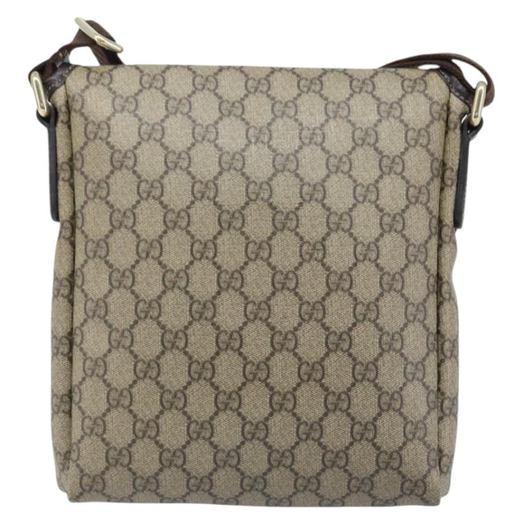 GUCCI GG Supreme Shoulder Bag PVC Gold Beige 223666 Auth mr2283
