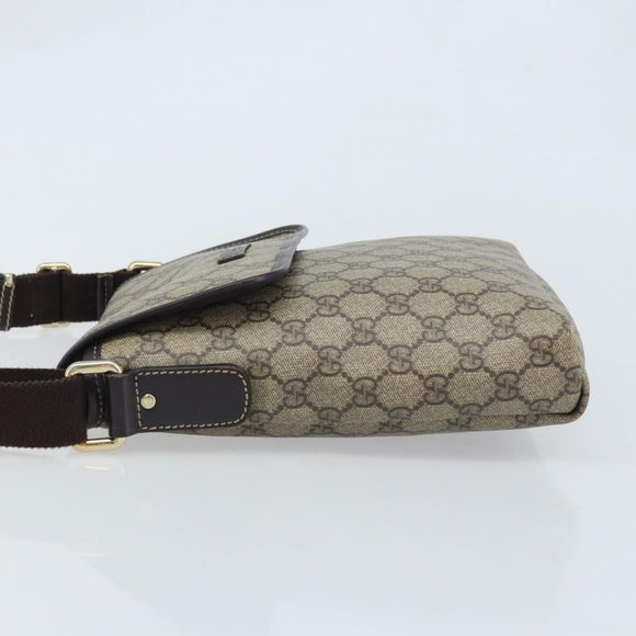 GUCCI GG Supreme Shoulder Bag PVC Gold Beige 223666 Auth mr2283