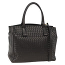 BOTTEGA VENETA INTRECCIATO Hand Bag Leather 2way Black Gold Auth mr2284-1