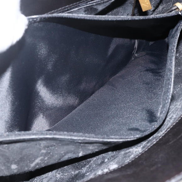 BOTTEGA VENETA INTRECCIATO Hand Bag Leather 2way Black Gold Auth mr2284