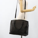 BOTTEGA VENETA INTRECCIATO Handtas Leer 2way Zwart Goud Auth mr2284-25