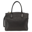 BOTTEGA VENETA INTRECCIATO Hand Bag Leather 2way Black Gold Auth mr2284-2