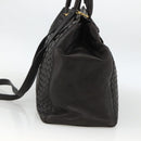 BOTTEGA VENETA INTRECCIATO Hand Bag Leather 2way Black Gold Auth mr2284-4