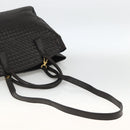 BOTTEGA VENETA INTRECCIATO Handtas Leer 2way Zwart Goud Auth mr2284-8