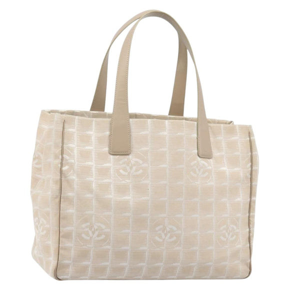 CHANEL Travel Line Tote Bag Nylon Pink Gold CC Auth mr2285