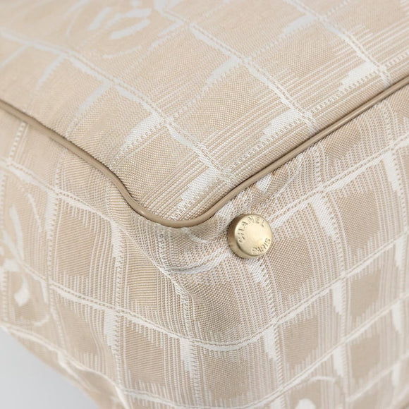 CHANEL Travel Line Tote Bag Nylon Pink Gold CC Auth mr2285
