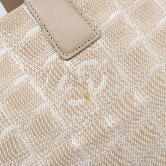 CHANEL Travel Line Tote Bag Nylon Pink Gold CC Auth mr2285
