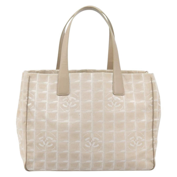 CHANEL Travel Line Tote Bag Nylon Pink Gold CC Auth mr2285