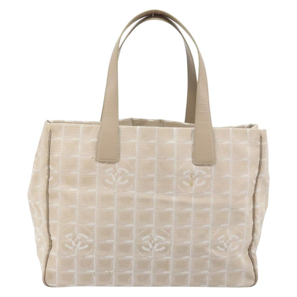 CHANEL Travel Line Tote Bag Nylon Pink Gold CC Auth mr2285