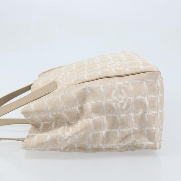 CHANEL Travel Line Tote Bag Nylon Pink Gold CC Auth mr2285