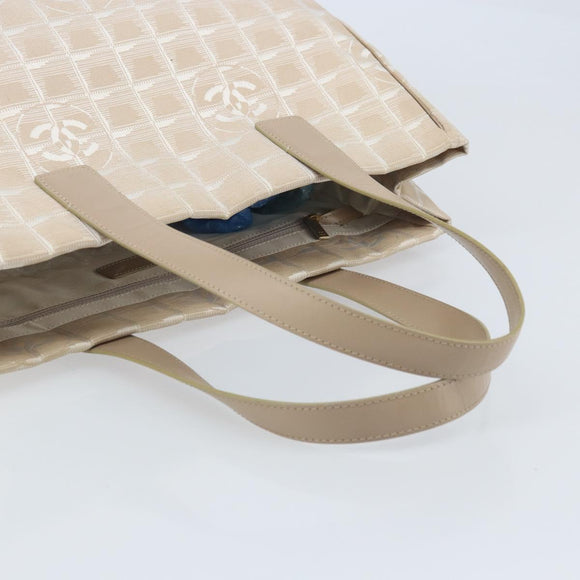 CHANEL Travel Line Tote Bag Nylon Pink Gold CC Auth mr2285