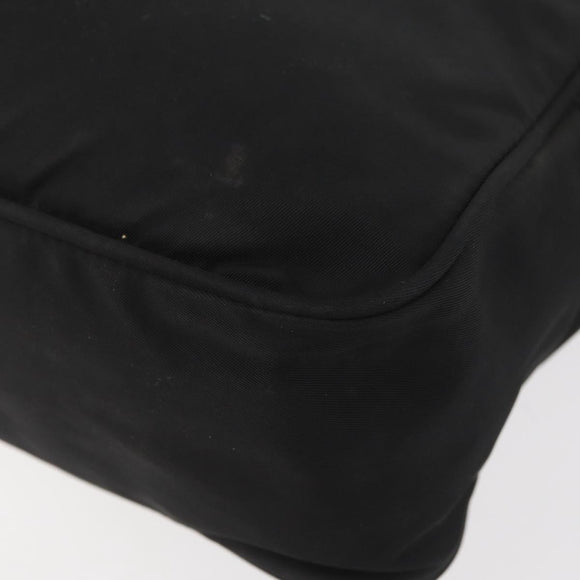 PRADA Umhängetasche Nylon Schwarz Silber Auth mr2288