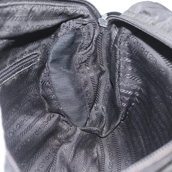 PRADA Umhängetasche Nylon Schwarz Silber Auth mr2288