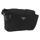 PRADA Umhängetasche Nylon Schwarz Silber Auth mr2288-1