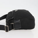 PRADA Umhängetasche Nylon Schwarz Silber Auth mr2288-4