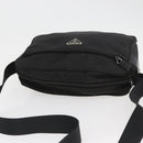 PRADA Umhängetasche Nylon Schwarz Silber Auth mr2288-6