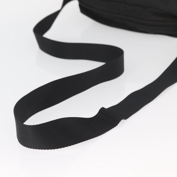 PRADA Umhängetasche Nylon Schwarz Silber Auth mr2288