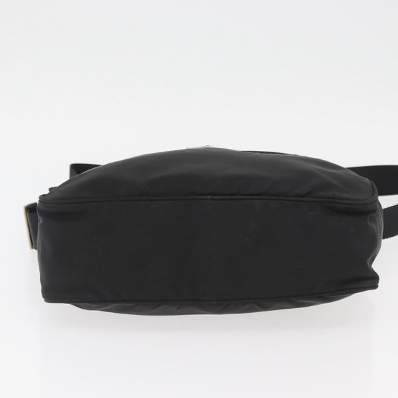 PRADA Umhängetasche Nylon Schwarz Silber Auth mr2288