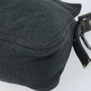 FENDI Mamma Baguette Hand Bag cotton Gray Silver Auth mr2293-9