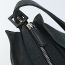 FENDI Mamma Baguette Hand Bag cotton Gray Silver Auth mr2293-10