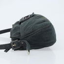FENDI Mamma Baguette Hand Bag cotton Gray Silver Auth mr2293-4