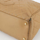 CHANEL Matelasse Boston Bag Caviar Skin Beige Gold CC Auth mr2295-9