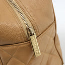CHANEL Matelasse Boston Bag Caviar Skin Beige Gold CC Auth mr2295-10