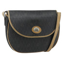 Christian Dior Honeycomb Canvas Shoulder Bag PVC Black Gold Auth mr2296-1