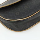Christian Dior Honeycomb Canvas Shoulder Bag PVC Black Gold Auth mr2296-11