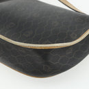 Christian Dior Honeycomb Canvas Shoulder Bag PVC Black Gold Auth mr2296-12