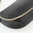 Christian Dior Honeycomb Canvas Shoulder Bag PVC Black Gold Auth mr2296-13