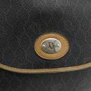 Christian Dior Honeycomb Canvas Shoulder Bag PVC Black Gold Auth mr2296-14