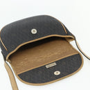 Christian Dior Honeycomb Canvas Shoulder Bag PVC Black Gold Auth mr2296-15