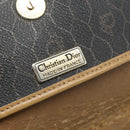 Christian Dior Honeycomb Canvas Shoulder Bag PVC Black Gold Auth mr2296-16