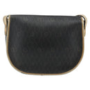 Christian Dior Honeycomb Canvas Shoulder Bag PVC Black Gold Auth mr2296-3
